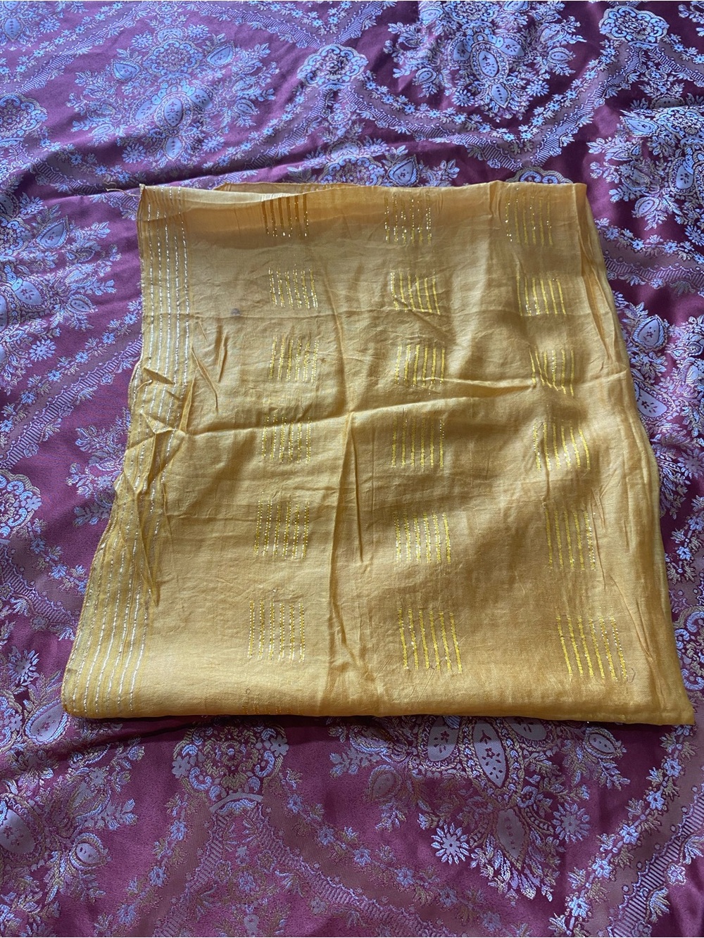 Lightweight Mustard Yellow Scarf Wrap - Women's Accessory - Picture 5 of 6